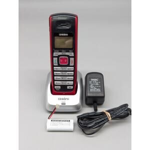 Uniden Cordless Phone Red Handset Dect 2080-5 & Charging Base DCX200 Tested
